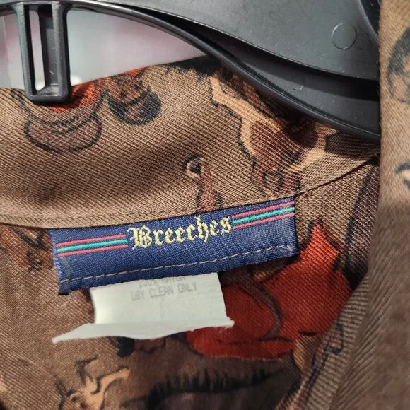 Breeches Vintage Women's Long Sleeve Brown Equestrian Riding Horse Top- Size 8 - Picture 2 of 7